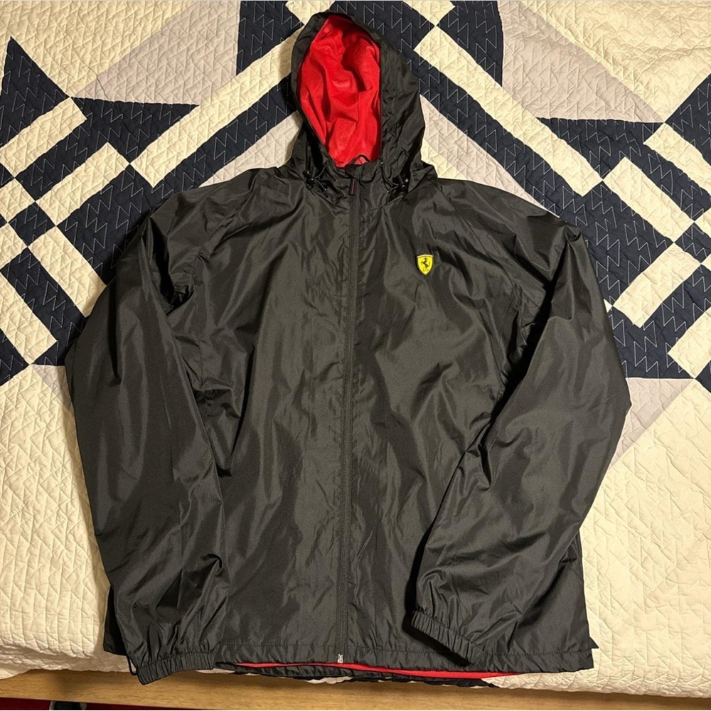 Ferrari Black and Red Windbreaker Jacket